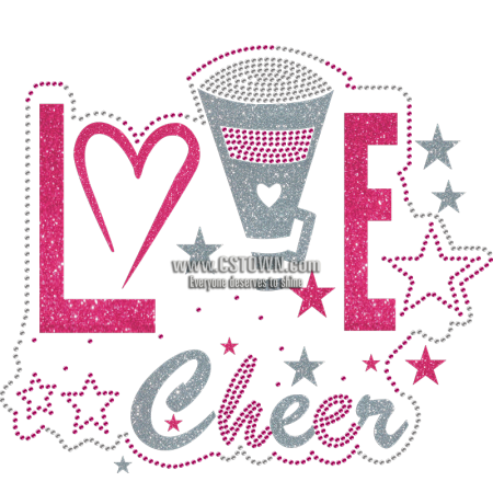 Love Cheer Glitter Theme Heat Transfer